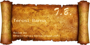 Tercsi Barna névjegykártya