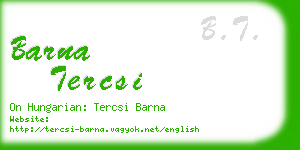 barna tercsi business card